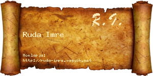 Ruda Imre névjegykártya